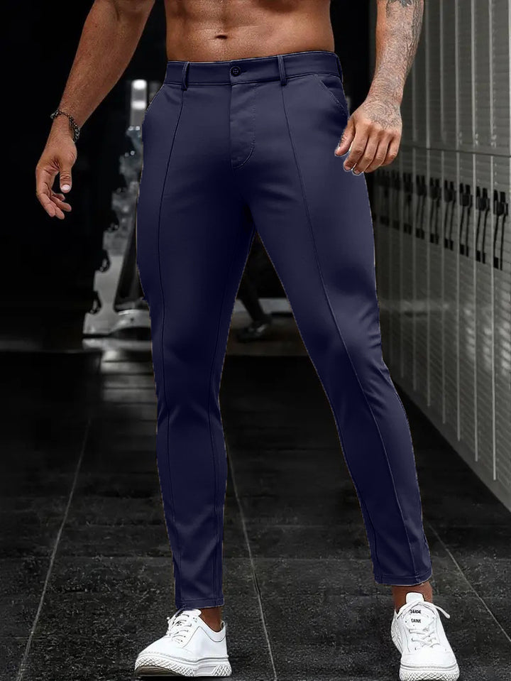 Herren Elegante Slim-Fit Anzughose mit sportlichen Details Echoarchiv