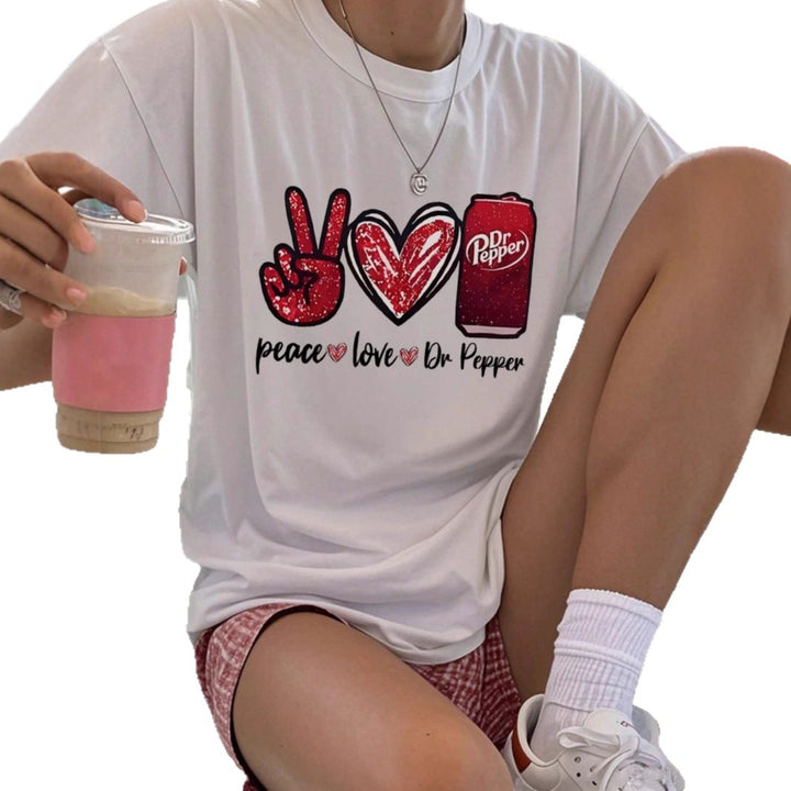 Damen T-Shirt mit kreativem Peace & Love Grafikdesign Echo Archiv