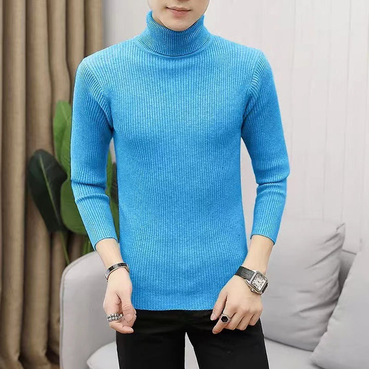 Herren Stehkragen Pullover aus ribbeltem Strick Echoarchiv