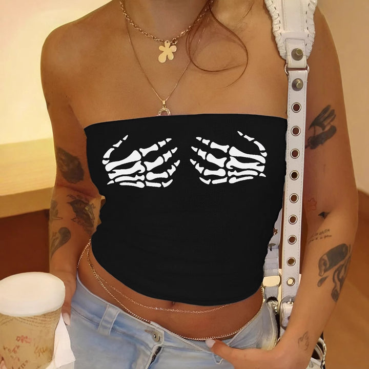 Damen Bandeau-Top mit elegantem Spitzenbandmotiv Echo Archiv