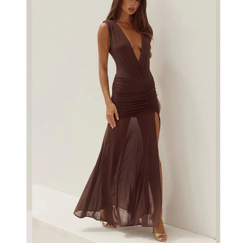 Damen Wickelkleid mit eleganten Drapierungen und V-Ausschnitt Echo Archiv