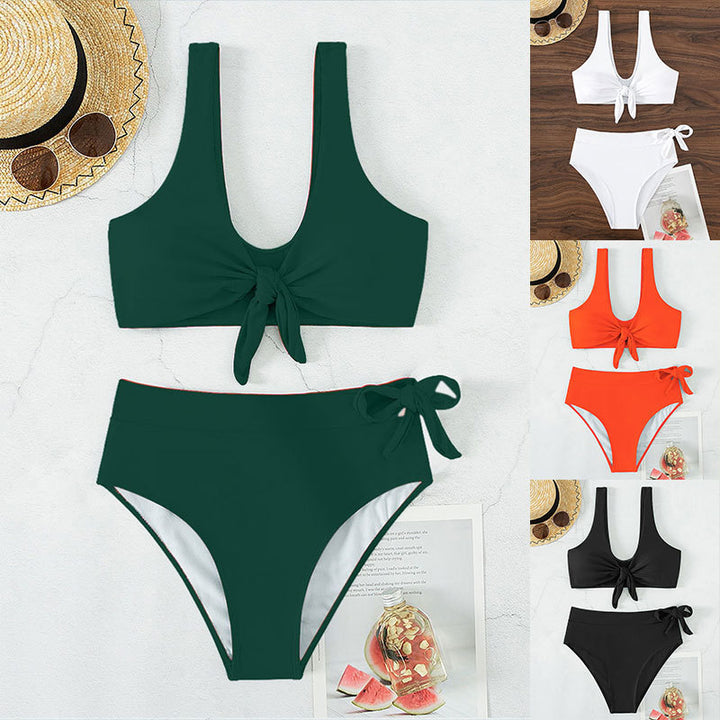 Damen Hochgeschnittener Bikini mit verstellbarem Knoten Echo Archiv