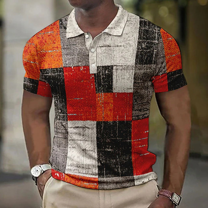 Herren Poloshirt mit modernem Grafikdesign Echoarchiv