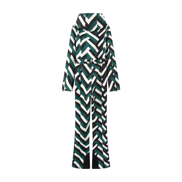 Damen Overall mit Kapuze, tailliertem Bindegürtel und weitem Schlag Echo Archiv