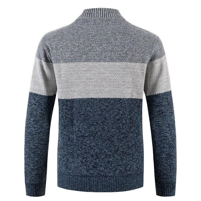 Herren Strickjacke mit modernem Farbblockdesign und kuscheligem Innenfutter Echoarchiv