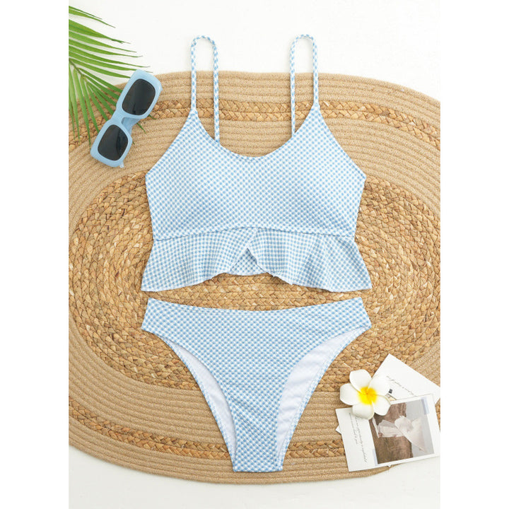 Damen Bikiniversatile mit Rüschen und Karomuster Echo Archiv