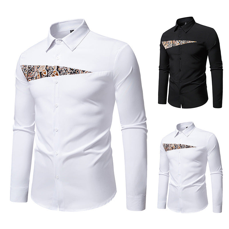 Herren Langarmhemd mit kreativem Paisley-Design Echoarchiv