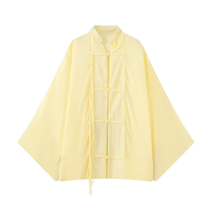 Damen Oversized Kimono-Cape mit traditionellen Knebelverschlüssen Echo Archiv