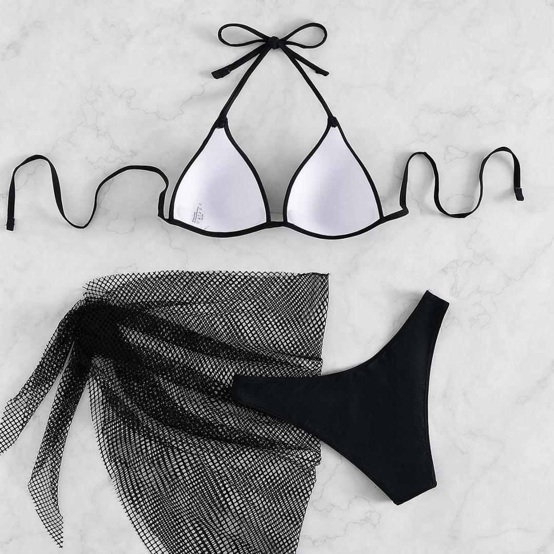 Damen Verführerischer Triangel-Bikini mit Netzrock Echo Archiv