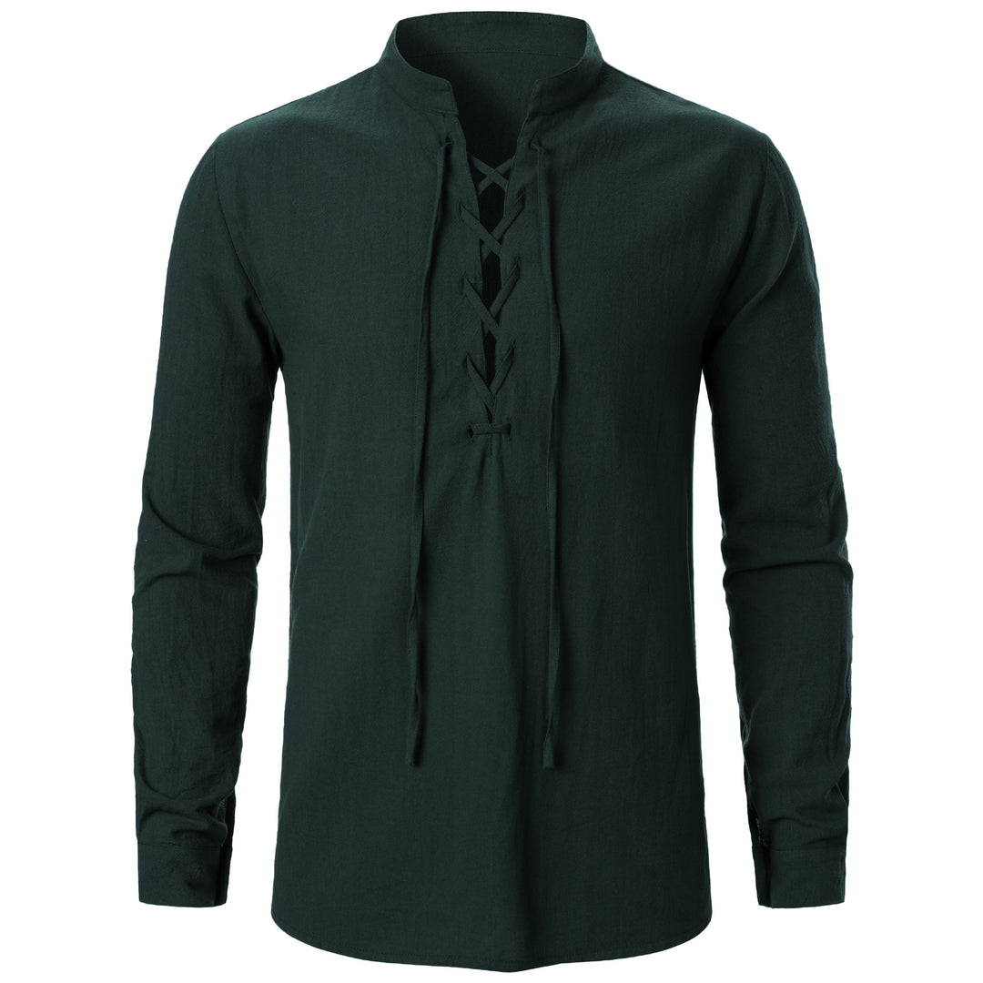 Herren Langarmshirt mit Schnürung Echoarchiv