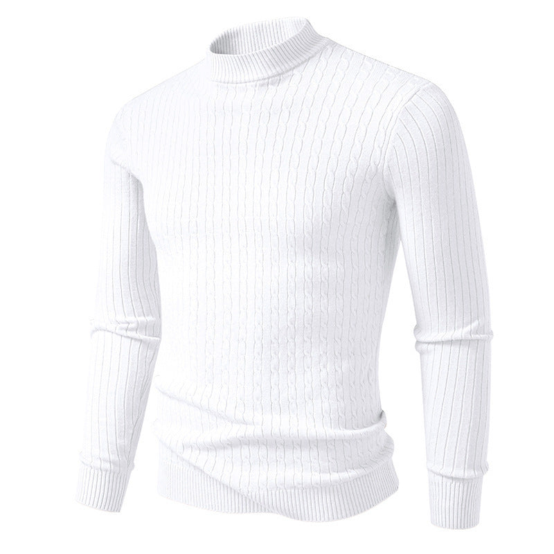 Herren Rollkragenpullover mit strukturiertem Zopfmuster und bequemem Schnitt Echoarchiv