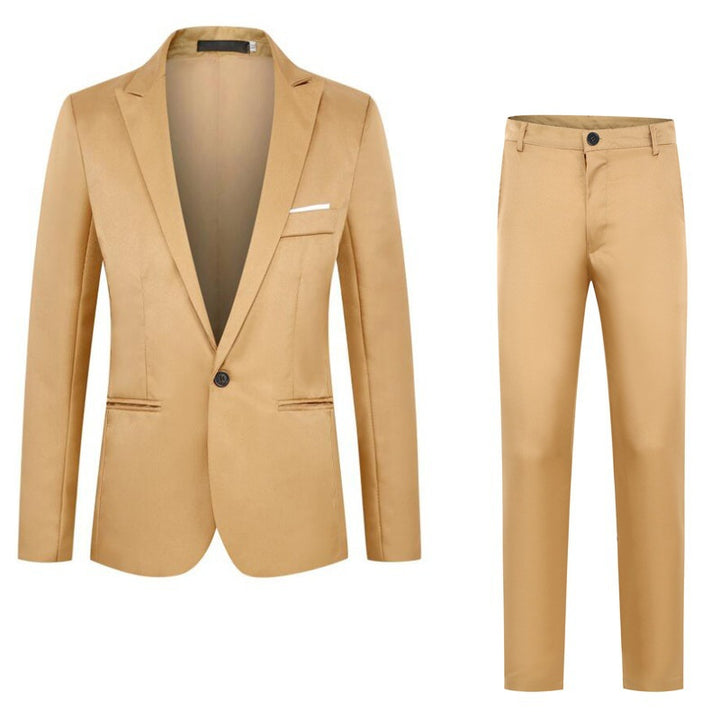 Herren nan tailliertes Anzugset aus feinem Satin mit schlanker Silhouette und Ein-Knopf-Sakko Echo Archiv