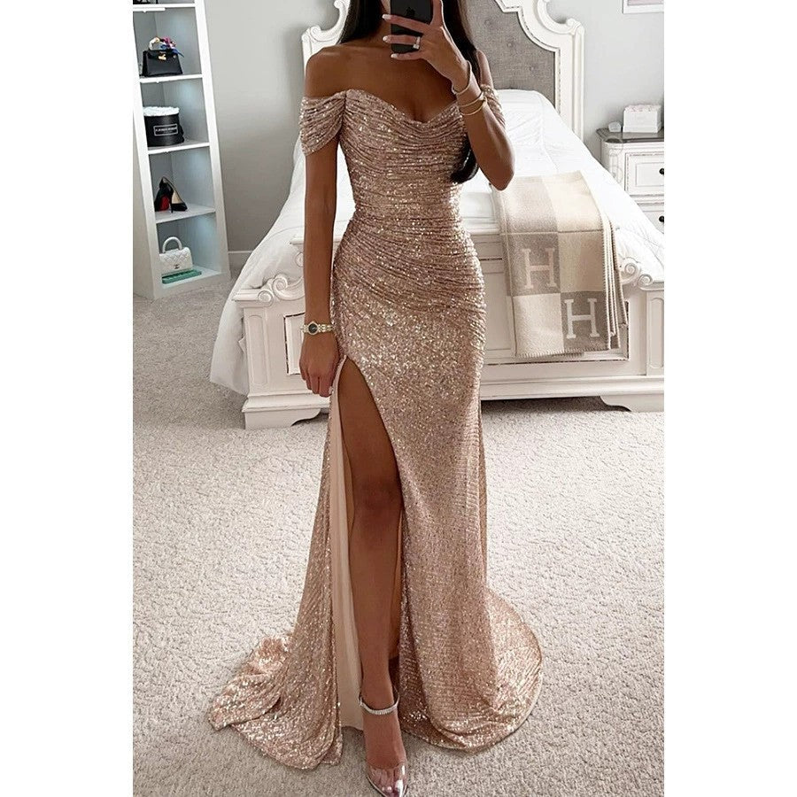 Damen Abendkleid mit schimmernden Pailletten – Élara