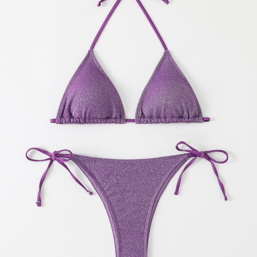 Damen Triangel-Bikini mit schimmerndem Rüschendesign Echo Archiv