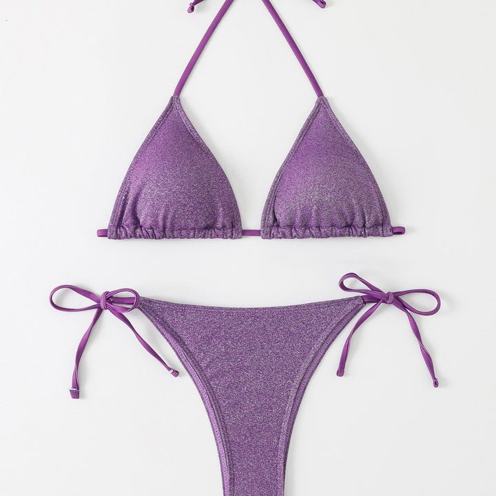 Damen Triangel-Bikini mit schimmerndem Rüschendesign Echo Archiv