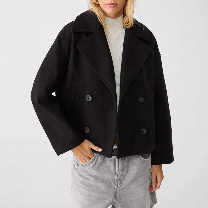 Damen Modische Kurzjacke mit doppelter Knopfleiste
