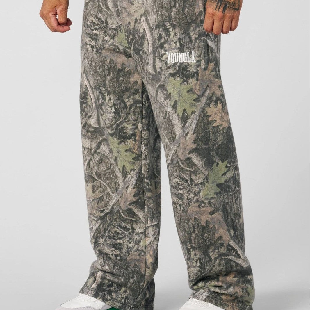 Herren weite Camouflage-Jogginghose mit elastischem Komfortbund und Oberschenkel-Logo – Sorevano