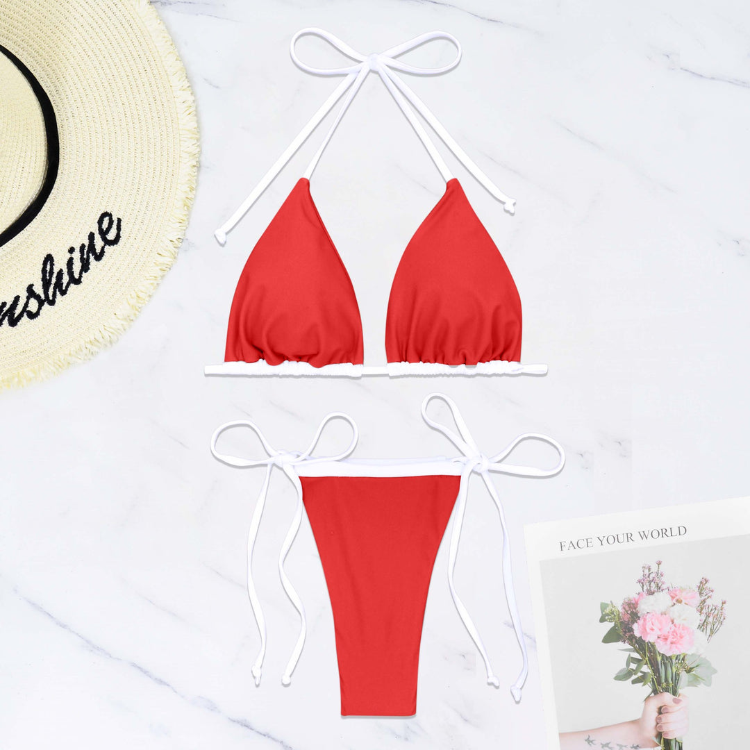 Damen Triangel-Bikini mit verstellbaren Trägern und seitlichem Bindeband Echo Archiv