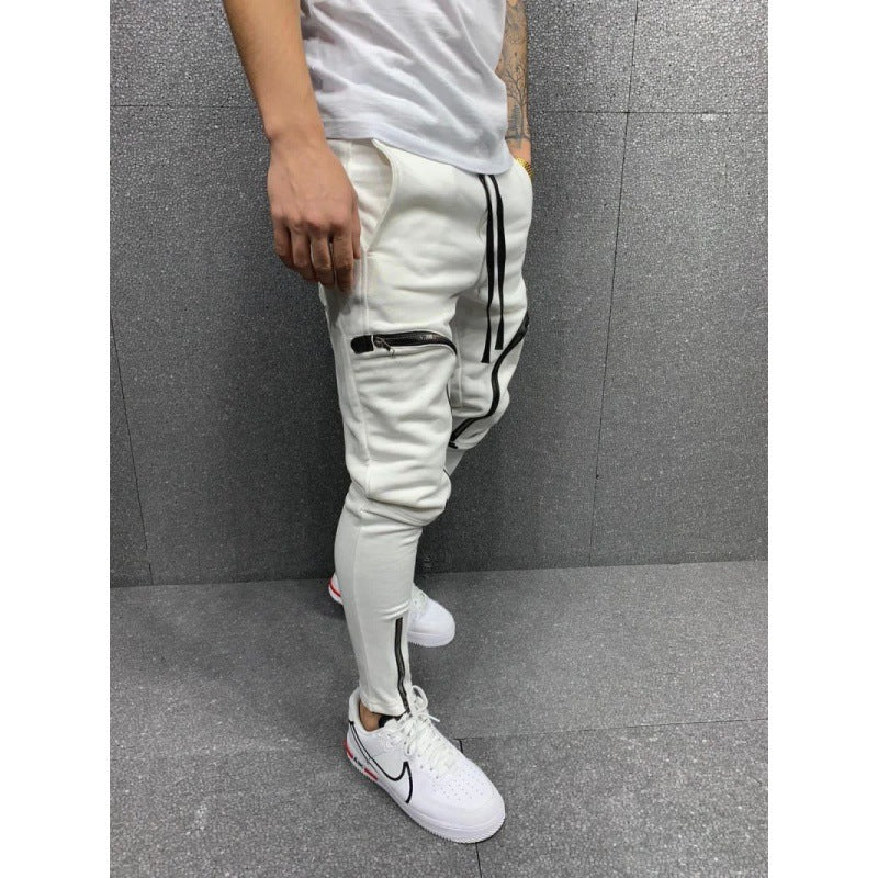 Herren Sportliche Jogginghose mit stylischen Reißverschlüssen und körpernahem Schnitt Echoarchiv