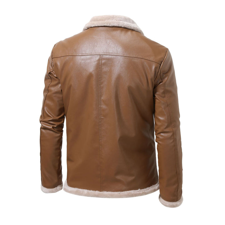 Herren stilvolle Kunstlederjacke mit warmem Innenfutter Echoarchiv