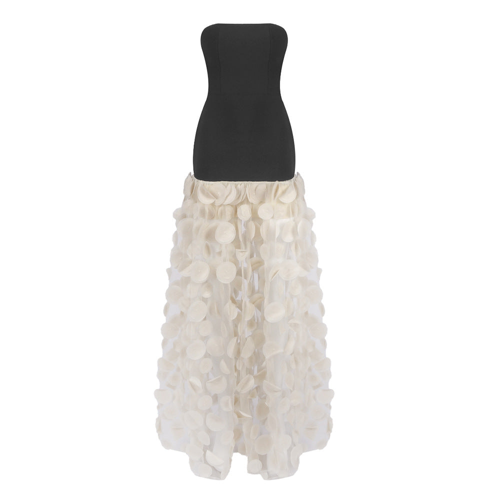 Damen Traumhaftes Tüll-Abendkleid ohne Ärmel und Volant-Design Echo Archiv