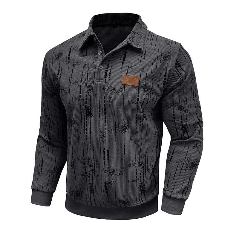 Herren lässiger Pullover mit knöpfbarem Kragen Echoarchiv