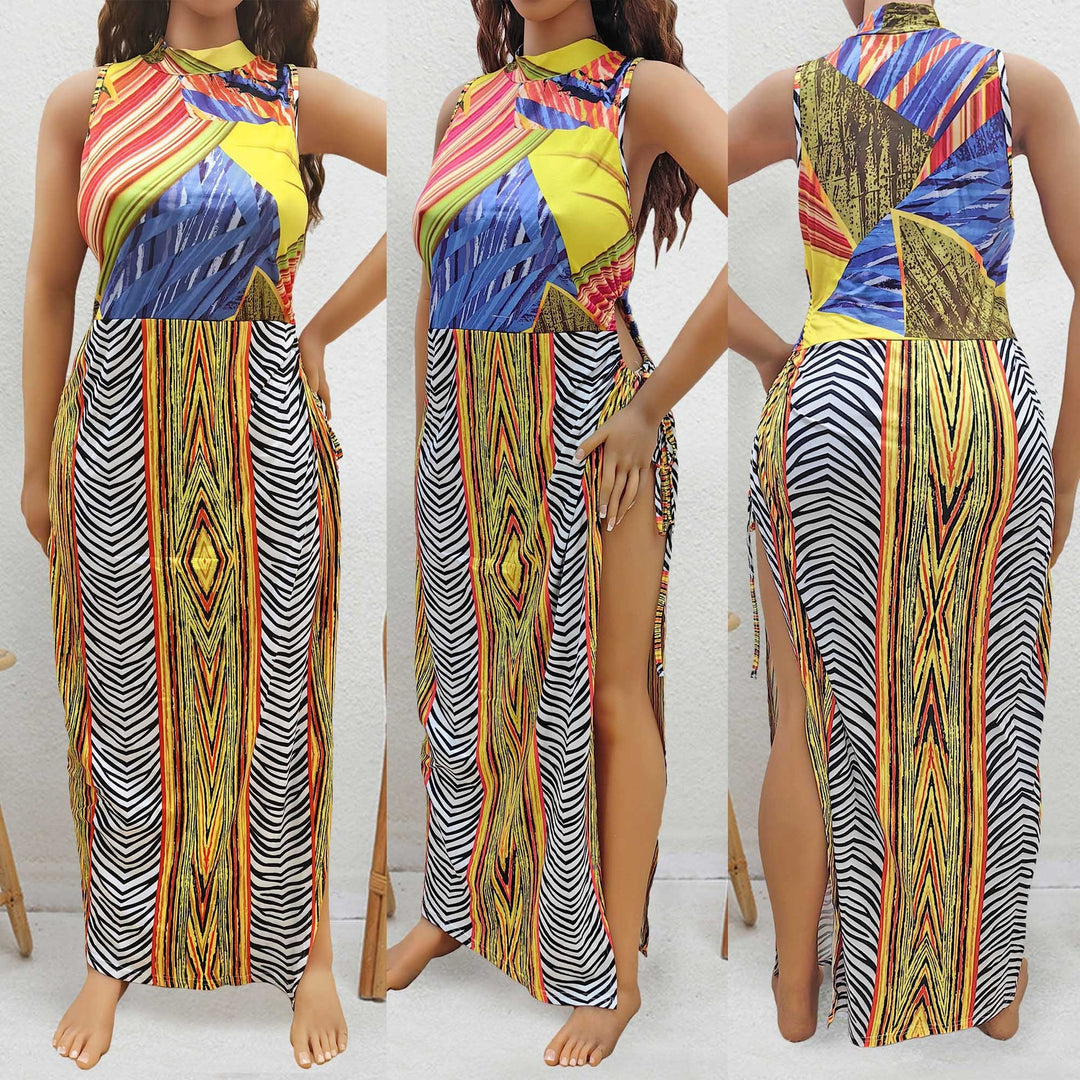 Damen Maxi-Kleid mit fröhlichem Muster Echo Archiv