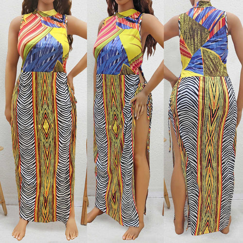 Damen Maxi-Kleid mit fröhlichem Muster Echo Archiv