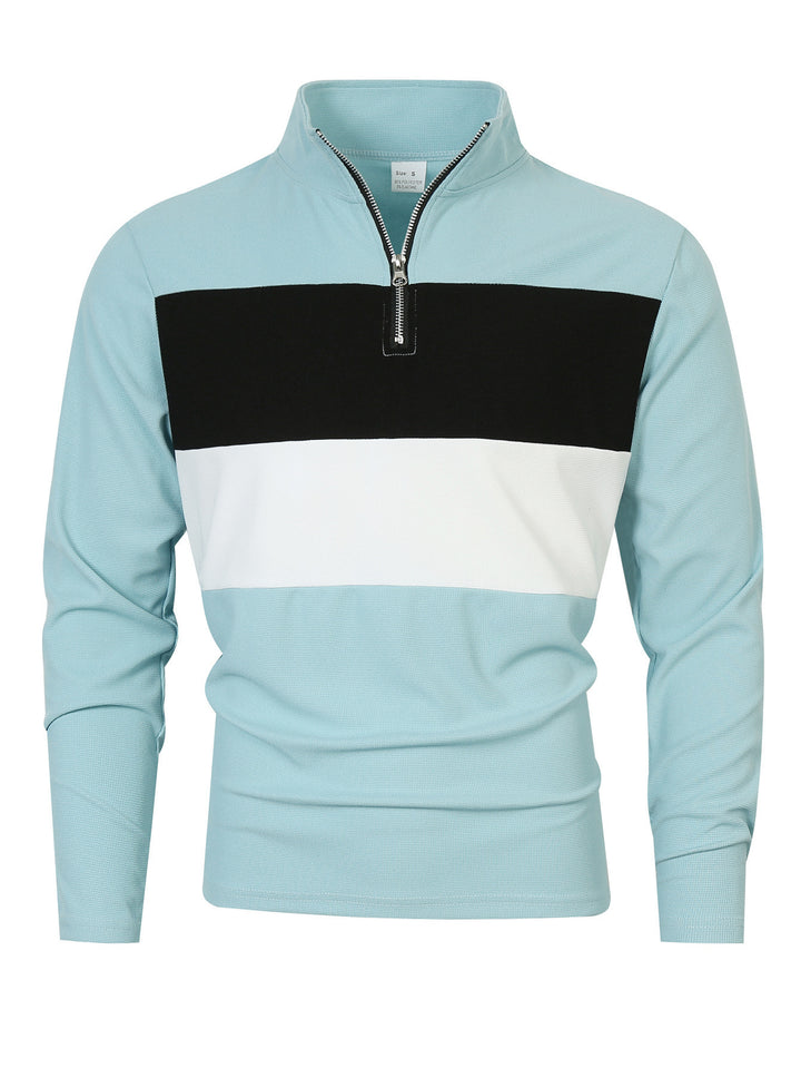Herren Zip-Pullover mit modischem Farbschnitt und komfortablem Style Echoarchiv