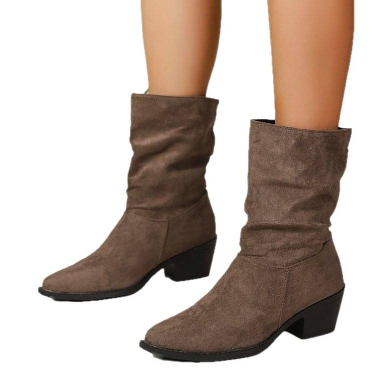 Damen Modische Stiefeletten mit hohem Kragen – Varelle