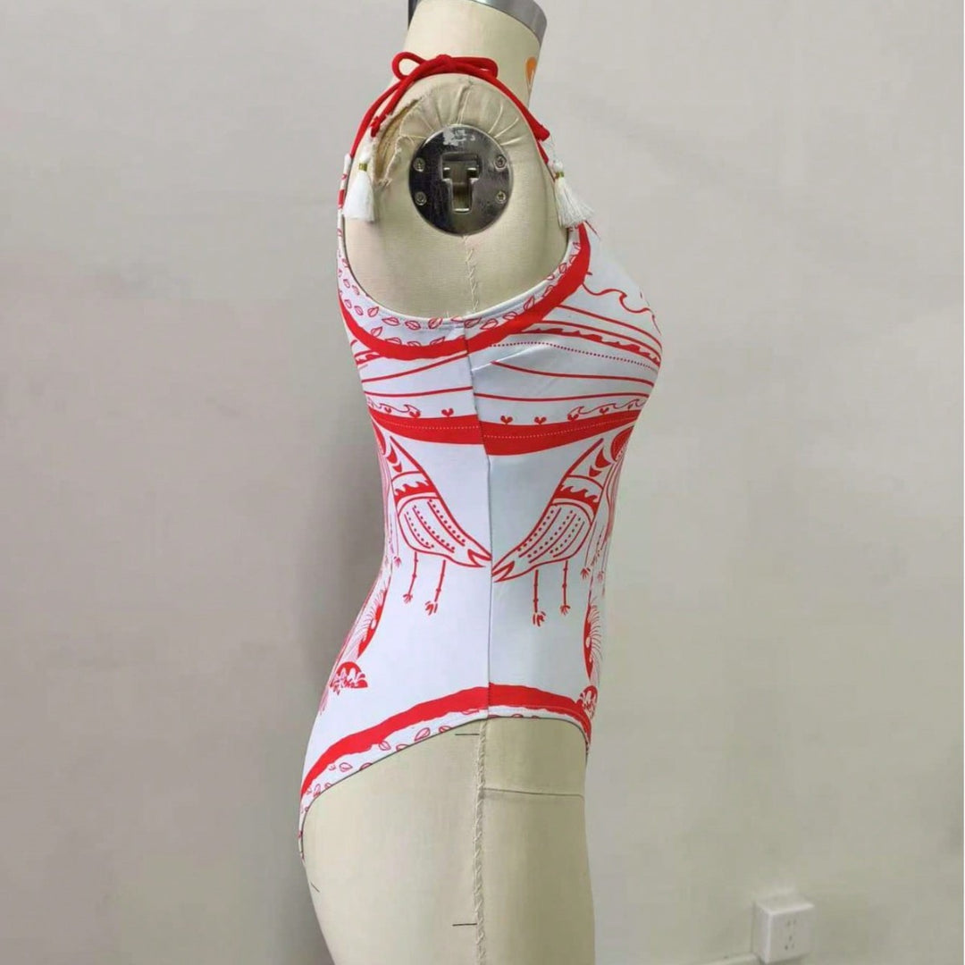 Damen Einseitiger Badeanzug mit verspieltem Design Echo Archiv
