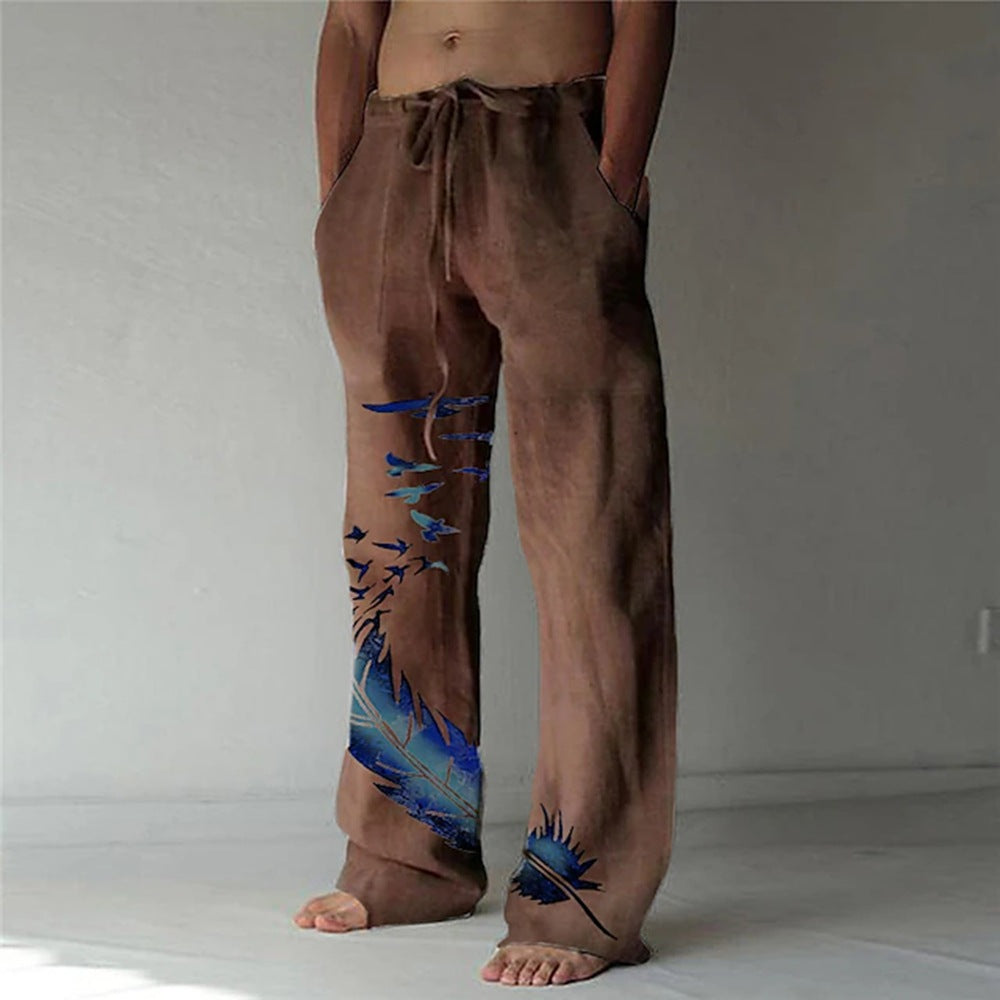 Damen Bequeme Sommerhose mit einzigartigem Federdesign Echoarchiv