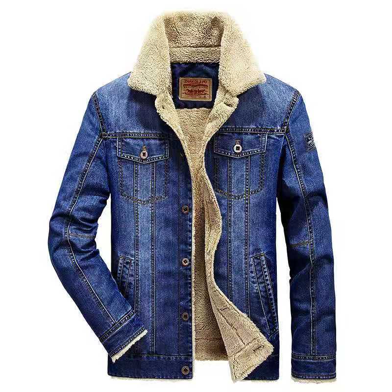Herren Jeansjacke mit Sherpa‑Futter, wärmender Teddyinnenlage und klassischem Hemdkragen Echoarchiv