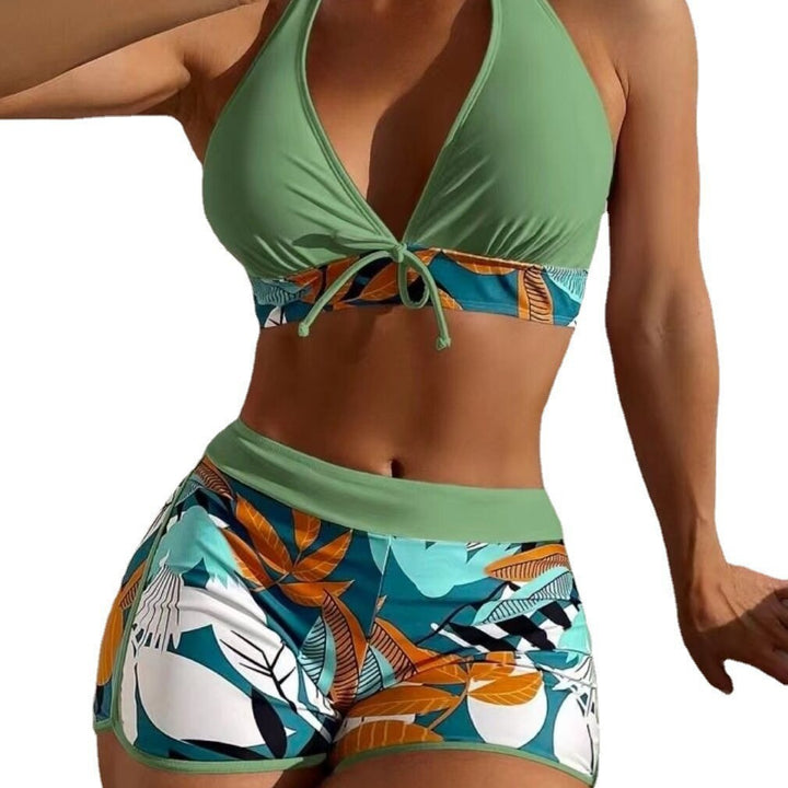 Damen Hochwertiges Bikini-Set mit modischem Tanga und verstellbaren Trägern Echo Archiv