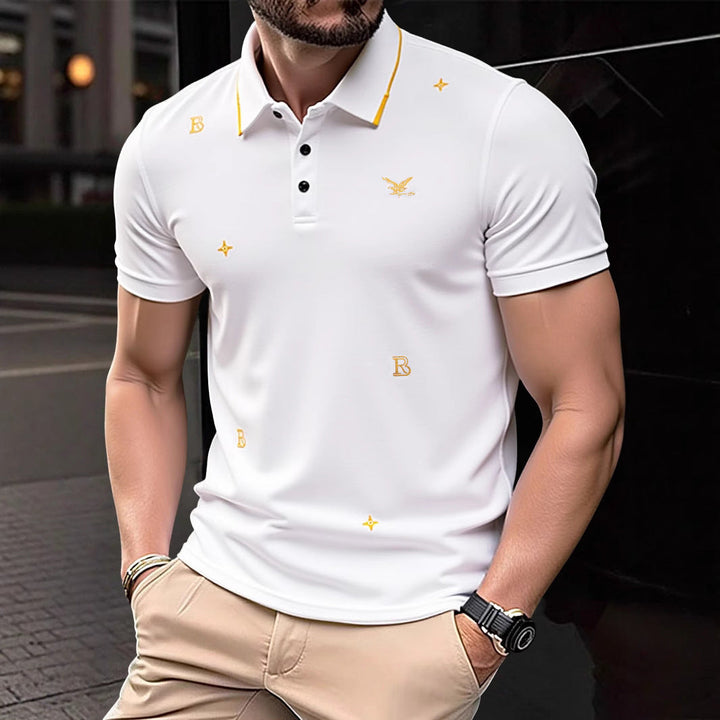 Herren Polohemd mit modischem Stickdesign und hochwertigem Stoff – Cavello