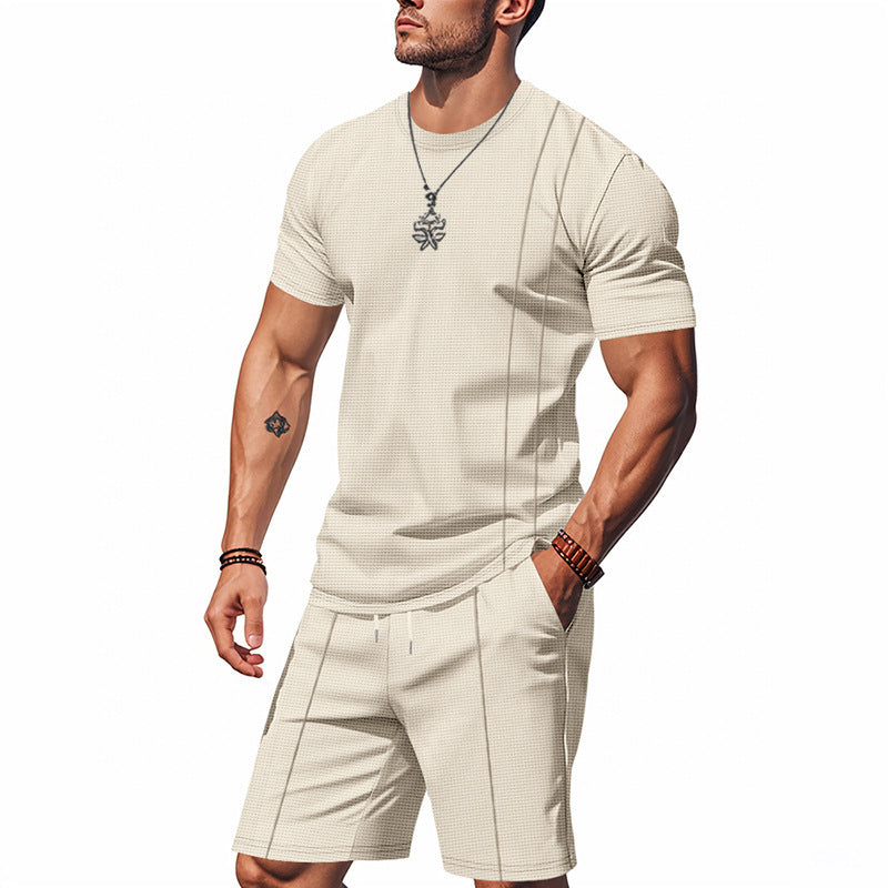 Herren Sportliches Kurzarm- und Shorts-Set aus atmungsaktivem Material Echoarchiv