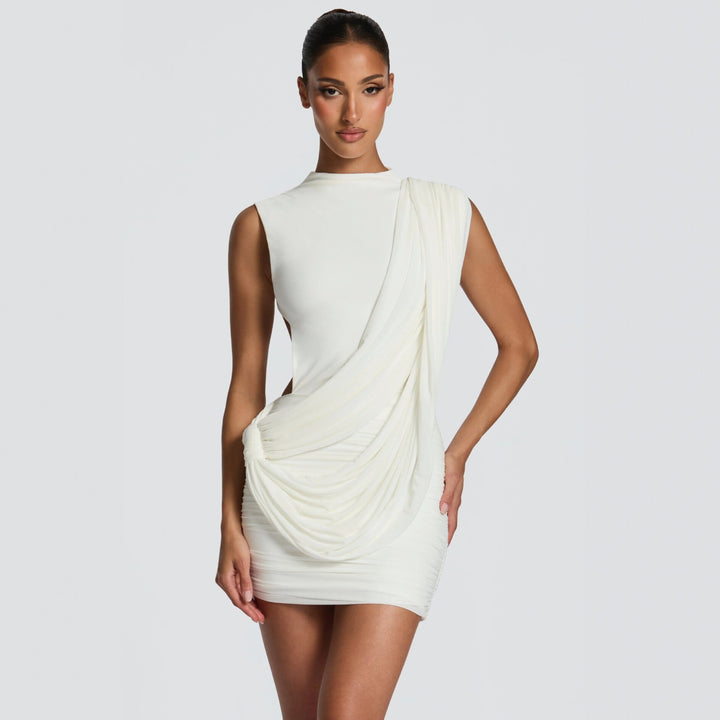 Damen Figurschmeichelndes Minikleid mit asymmetrischer Drapierung Echo Archiv