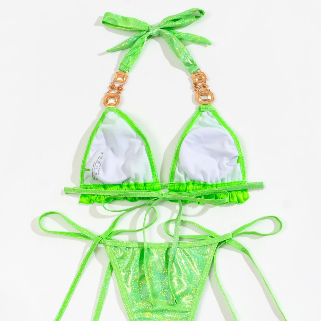 Damen Triangel-Bikini mit glitzernden Details und Raffungen Echo Archiv