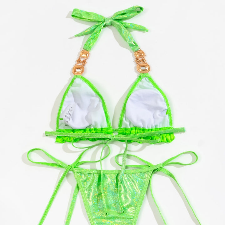 Damen Triangel-Bikini mit glitzernden Details und Raffungen Echo Archiv