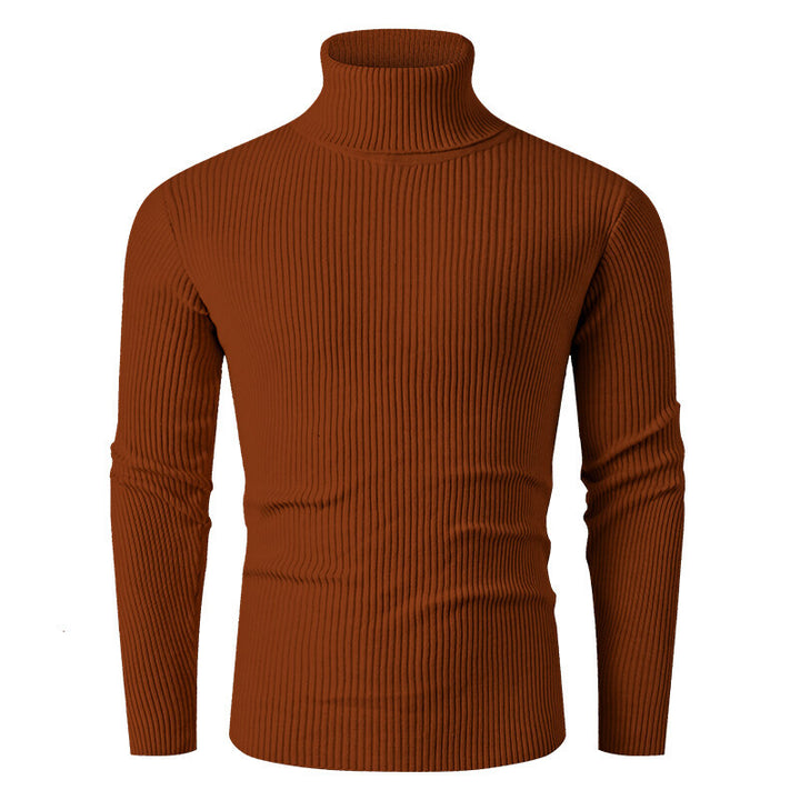 Herren nan taillierter Rippen-Strick Rollkragenpullover Slim Fit Echo Archiv