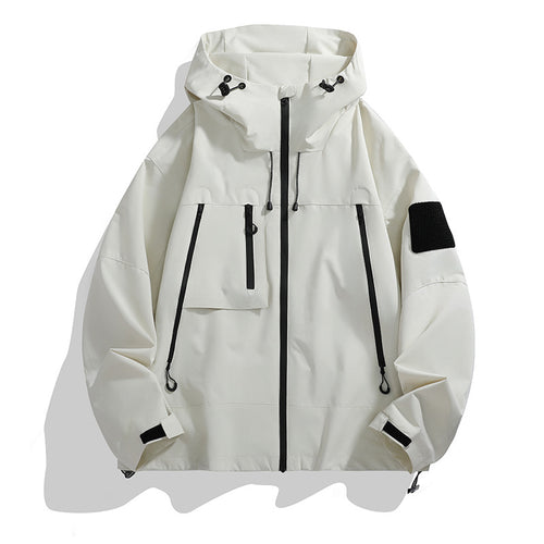 Herren technische Outdoor-Jacke mit verstellbarem Kapuzendesign und multifunktionalen Taschen Echoarchiv