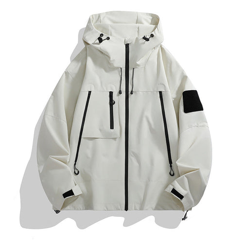Herren technische Outdoor-Jacke mit verstellbarem Kapuzendesign und multifunktionalen Taschen Echoarchiv