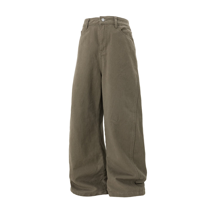 Damen Ultraweite Jeanspalazzo‑Hose mit hoher Taille und minimalistischen Nahtdetails Echo Archiv