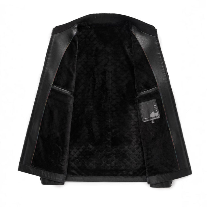 Herren lässige Kunstlederjacke mit modernem Stehkragen und eleganten Details Echoarchiv
