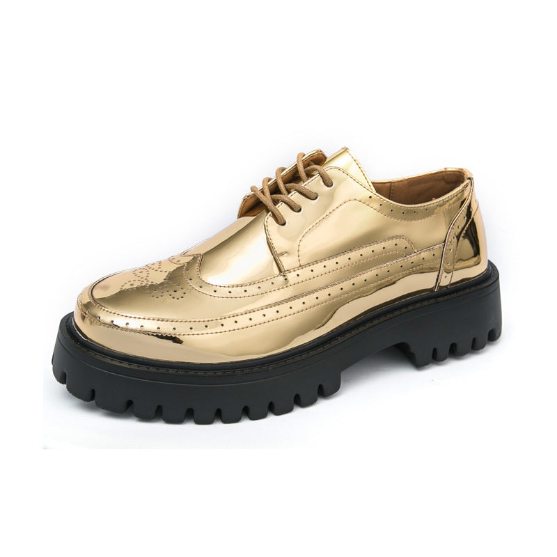 Damen Plateau-Brogue Derby mit markanter Profilsohle und Lacklederoptik Echo Archiv