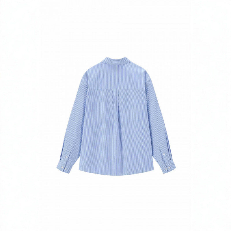 Damen Oversize-Casual-Hemd mit feinem Nadelstreifen und dekorativer Schleifen-Applikation Echo Archiv