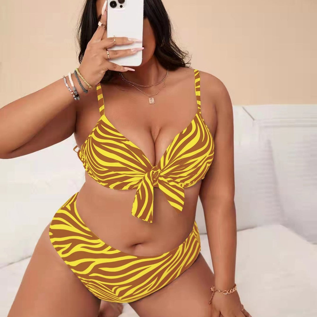 Damen Zwei-teiliges Bikini-Set mit verspieltem Zebradesign Echo Archiv