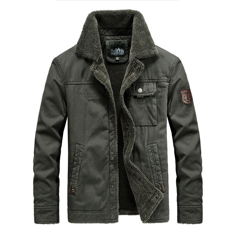 Herren Robust verarbeitete Canvas-Blousonjacke mit vollem Sherpa-Innenfutter und Utility-Taschen Echo Archiv