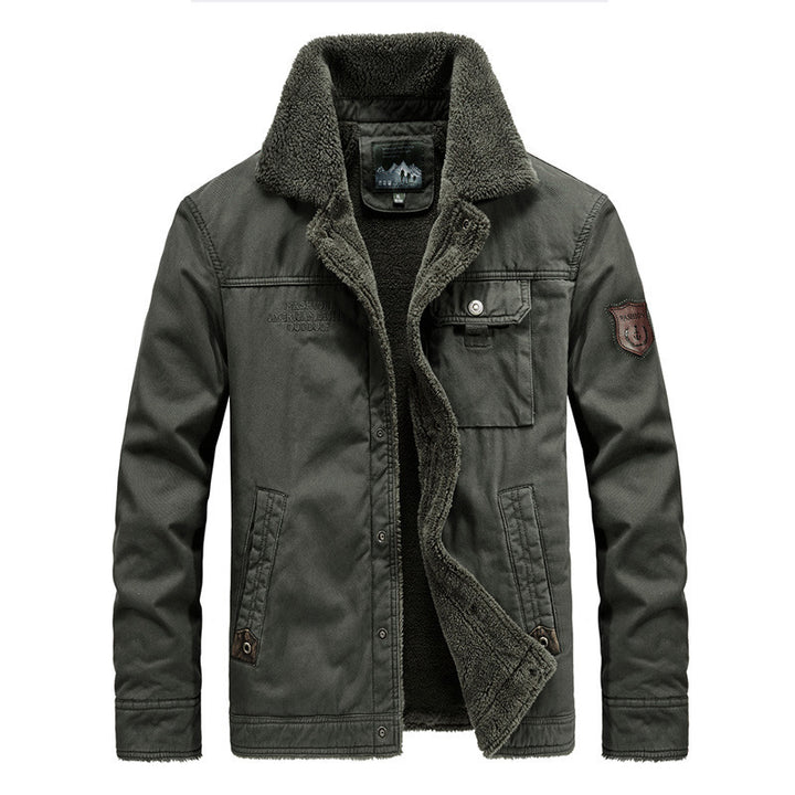 Herren Robust verarbeitete Canvas-Blousonjacke mit vollem Sherpa-Innenfutter und Utility-Taschen Echo Archiv