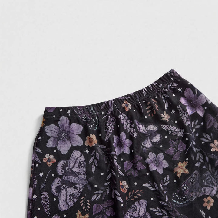 Damen Midirock aus Chiffon mit Blumen- und Schmetterlingsprint und elastischem Bund – Avérine